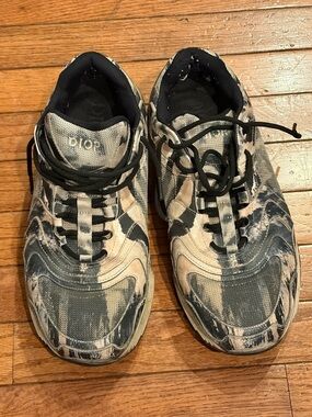 Dior Men's Multicolor Logo Lace Up Sneakers Size 43